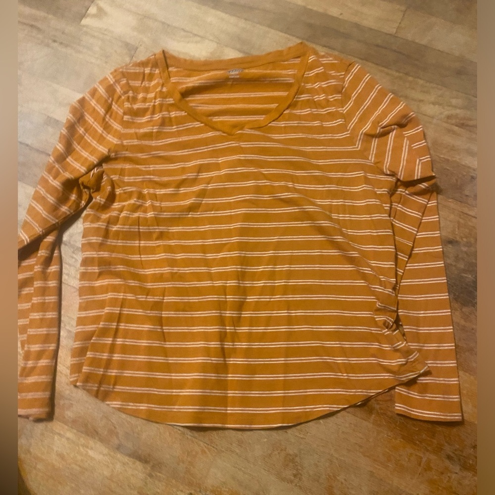 Large Orange striped long sleeve